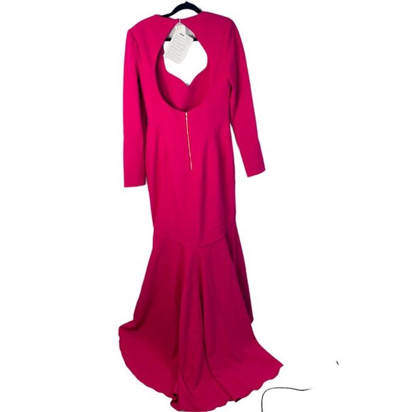 Rebecca Vallance BNWT Delilah Crepe Magenta Gown Women's Size 10 Dress RRP $795 - Picture 4 of 5